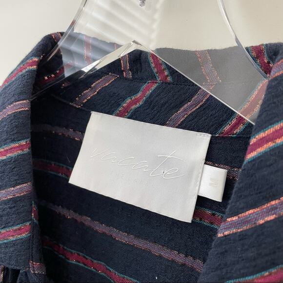 Vacate the Label Striped Surplice Button Down M - Picture 8 of 15